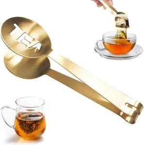Gold Tea Bag Squeezer TongsTea TongsTea Bag SqueezerStainless Steel Tea Tongs... - Picture 1 of 9