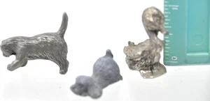 Miniature Set DUCK CAT DOG Figurines  1.25" High Toy Small - Picture 1 of 4