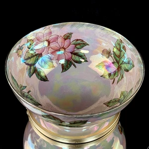 Maling Dahlia Lustre Cuenco Grande Rosa Floral Inglaterra 20cm Pintado a Mano Regalo - Imagen 1 de 16