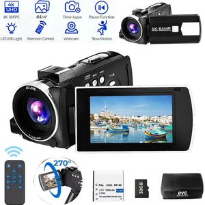✅Videokamera 4K Camcorder UHD 42MP Digitalkamera 3" Bildschirm 18x Zoom Handheld DV - Bild 1 von 7
