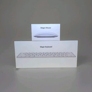 BRAND NEW BUNDLE - Apple - Silver Magic Keyboard A2450 & White Magic Mouse A1657 - Picture 1 of 2