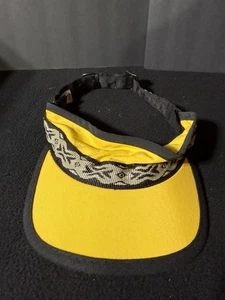 Vintage 90er Kavu gelb/schwarz LOW-PROFILE STRAP-CAP VISOR Sommer Wandern Golf Mütze - Bild 1 von 5