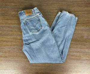 Vintage 90s Levis 545 Leather Patch Brown Tab Loose Fit Blue Jeans Men’s 36x32 - Bild 1 von 10