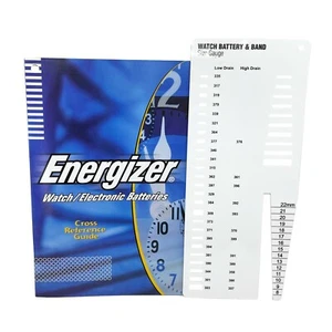 Energizer Uhr Akku Ersatz Querverweis Anleitung und Größenprüfer Anzeige - Bild 1 von 4