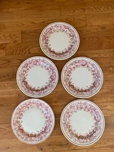 Vintage Antique Incaware, Red Floral Tan by Shenango Not Raised Rim - Picture 1 of 13