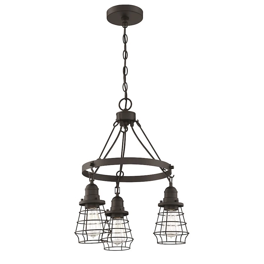 Craftmade Thatcher 3 Light Down Chandelier, Black/Black Cages - 50623-FB - Image 1 of 1
