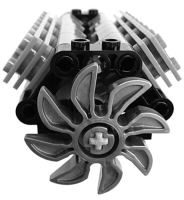 Lego V8 GRAY Engine (technic,piston,cylinder,block,motor,car,shaft,crank,fan) - Image 1 of 3