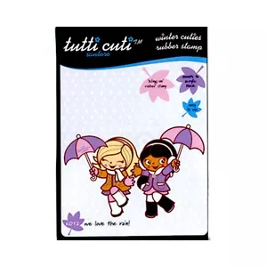 Tutti Cuti Rubber Stamp - We Love The Rain (Unmounted) NEW - Picture 1 of 1