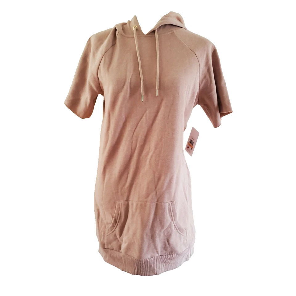 Vestido Kensie Talla S Con Capucha Beige Polar Manga Corta Sudadera con Capucha Nuevo Foto 1 de 4