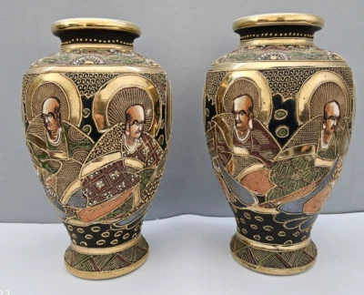 Paire de vases Satsuma - Photo 1/4