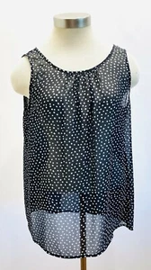 CASLON Damen ärmellos Pullover gepunktet transparent Freizeit Shirt Oberteil Größe Medium - Bild 1 von 12