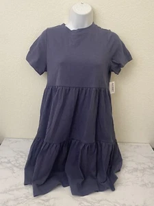 OLD NAVY A line flowy skirt round neck dress XS Blue Peasant Pullover NWT R1 - Picture 1 of 8