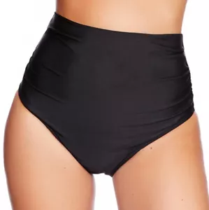 WS4.12-1179-S8-SW) DAMEN HIGH WAIST SLIP BIKINI TANKINI UNTERTEIL SCHWARZ GR. 46 - Bild 1 von 3