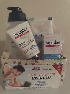 Aquaphor Baby Skincare Essentials WaterWipes, 4 Piece Baby Gift Set Cream
