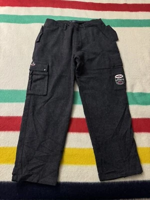 Vintage 90s Wool Wutang Wu Tang Wu Wear Cargo Pants 38x32 Ripped Liner Baggy - Image 1 of 4