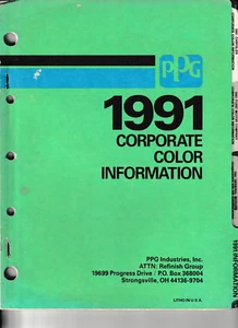 1991 PPG Corporate Color Information Color Chips and Paint Code - Bild 1 von 2
