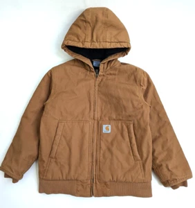 CARHARTT Boy's Hooded Insulated Active Jacket - Carhartt Brown - M 10-12 - Picture 1 of 8