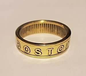 Coin ring HANDMADE from souvenir  BOSTON 617 area code token  in size 6-15 - Picture 1 of 3
