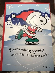 1 BIG Hallmark Christmas Snoopy Peanuts Ice Skating OVERSIZED Card 16x11 HUGE - Picture 1 of 5