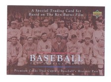 1994 Upper Deck HEADER CHECKLIST American Epic Ken Burns Baseball Card