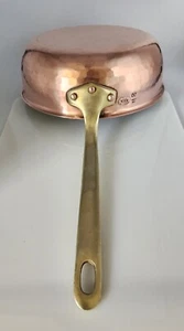 Vintage Cordon Bleu BIA French Pot Saucepan #20 Hammered Copper Brass & Tin - Picture 1 of 18