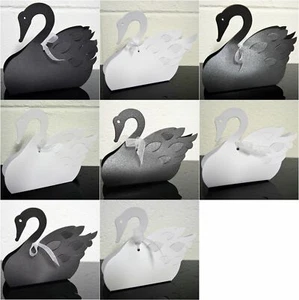 10 scatole bomboniere matrimonio cigno. Scegli il colore - scegli la taglia. Perla bianca nera - Foto 1 di 5