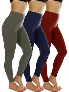 3er Pack Damen Winter Warm High Waist Fleece Gefüttert Leggings Thermohose - Bild 1 von 57