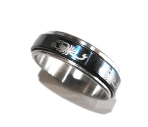 Edelstahl drehbarer Bandring Skorpion Größe 13,5 - Bild 1 von 2