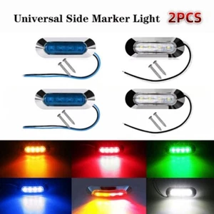 2Pcs 4 LED Side Marker Light Clearance Lamp Fit Car Truck Trailer Pickup 12V-24V - Picture 1 of 18