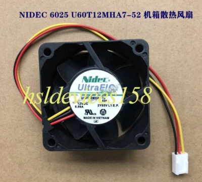 1pc NIDEC U60T12MHA7-52 6CM 6025 12V 0.09A 2-wire Cooling Fan - Image 1 of 2