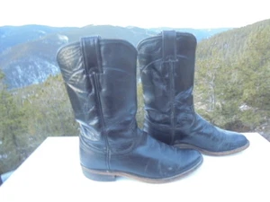 Justin Damen Low 5.5B Schwarz Leder Cowgirl Westernstiefel - Bild 1 von 4