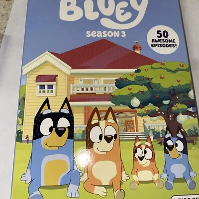 Bluey Season 3 DVD  Set 50 Episodes Brand New Sealed Disney Kids Show White - Image 1 of 4