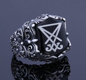 Sigil Of Lucifer Baphomet Signet Ring Devil Seal Of Satan Jewelry Hexagram Wicca