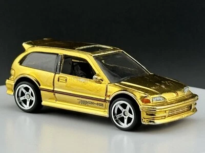 Prototipo de fábrica a medida Hot Wheels - raro - pilotos reales - dorado - Honda Civic EF Foto 1 de 4