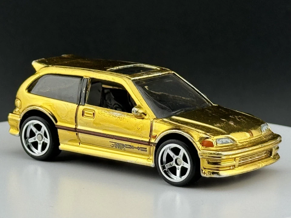 Hot Wheels Bespoke Factory Prototype -Rare- Real Riders - Gold - Honda Civic EF - Image 1 of 4