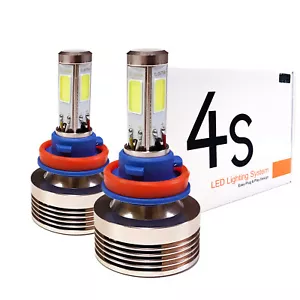 A1 2x 4S H11 H8 LED Headlight Premium Kit 80W 8000LM 4-Sided Crystal White Bulb - Picture 1 of 7