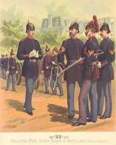 Ogden US Military Uniforms 1888 ENLISTED MEN, STAFF CORPS, ARTILLERY poster - Picture 1 of 3