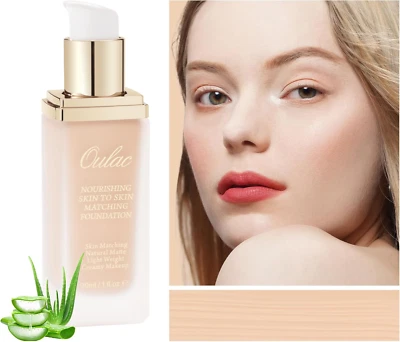 OULAC Foundation Full Coverage, Foundation for Mature Skin, Liquid Hydrating Make up E