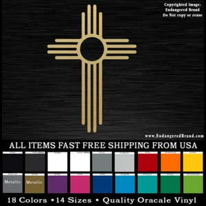 - Zia Christian Cross Religion Stretched New Mexico NM state flag sticker decal - Picture 1 of 12