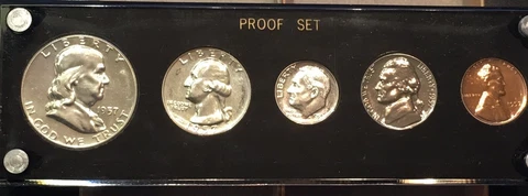1957 U.S Silver Proof Set in Black Capital Lucite FREE SHIPPING!!!!!!!!!!!! Cover