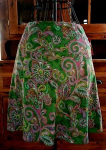 Nine & Company Nine West Women's Olive Green Flared Skirt Floral Size 8 NEW - Picture 1 of 6