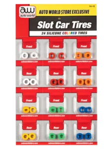 Auto World Colored Silicone Replacement Tires Super III (24 Tires) HO Scale - Picture 1 of 2