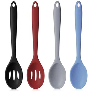 4 Pcs Silicone Cooking Spoons Set Nonstick Mixing Spoons for Kitchen Bake Stir - Picture 1 of 8