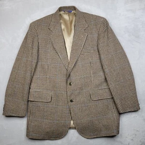 Pendleton Jacket Men 44 Long Wool Sport Coat Blazer Suit Houndstooth Adult 44L - Picture 1 of 13