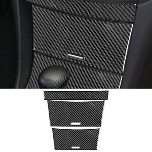 3pcs Fit For Acura TSX 04-08 Carbon Fiber Interior Center Storage Box Cover Trim