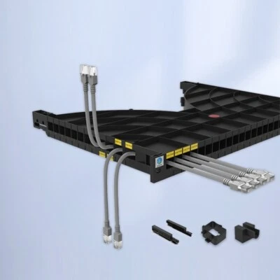 1PC  with Panel Plastic 1U Horizontal Rack Mount Cable Management Unit - Image 1 of 4