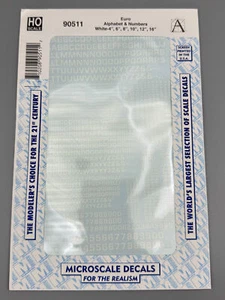 MICROSCALE AUFKLEBER 90511 EURO ALPHABET & ZAHLEN VERSCHIEDENE AUTOMODELL GRAFIKEN D69 - Bild 1 von 4