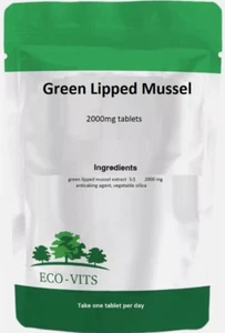 Green Lipped Mussel 2000mg Tablets – Joint Health & Mobility Support - Picture 1 of 2