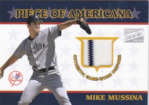 2003 Topps Bazooka Mike Mussina Jersey Relic Piece Of Americana NY Yankees