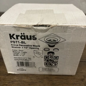 Kraus PST1-BL Scarico con Colino per Lavello da Cucina, Nero BL1 - Foto 1 di 2